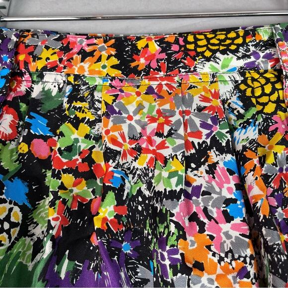 See By Chloe Silk Pleated Floral Mini Skirt Womens 8 Pockets Multicolored Luxury - Picture 3 of 12